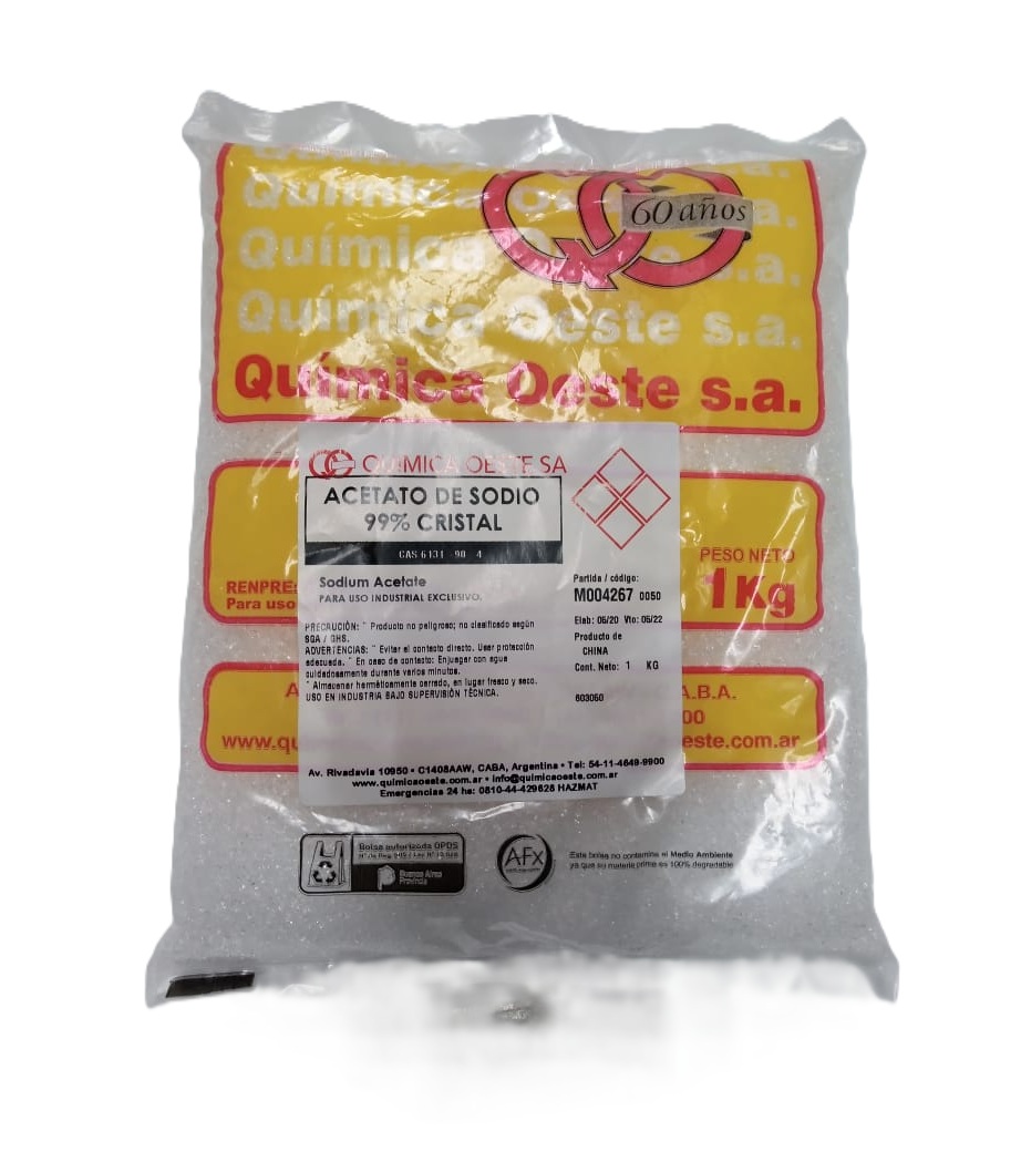 ACETATO DE SODIO 99% CRISTAL bolsx1KG