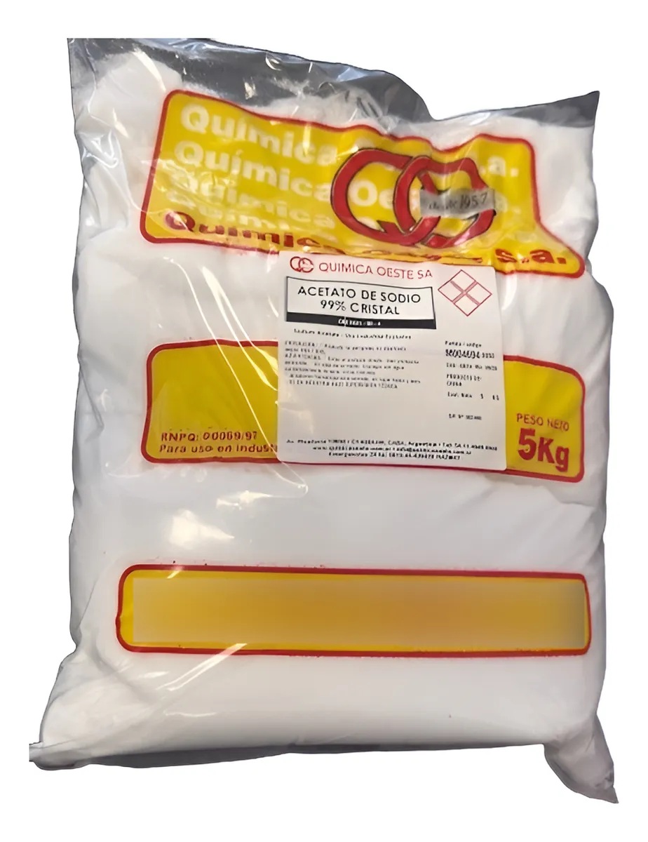 ACETATO DE SODIO 99% CRISTAL bolsx5Kg