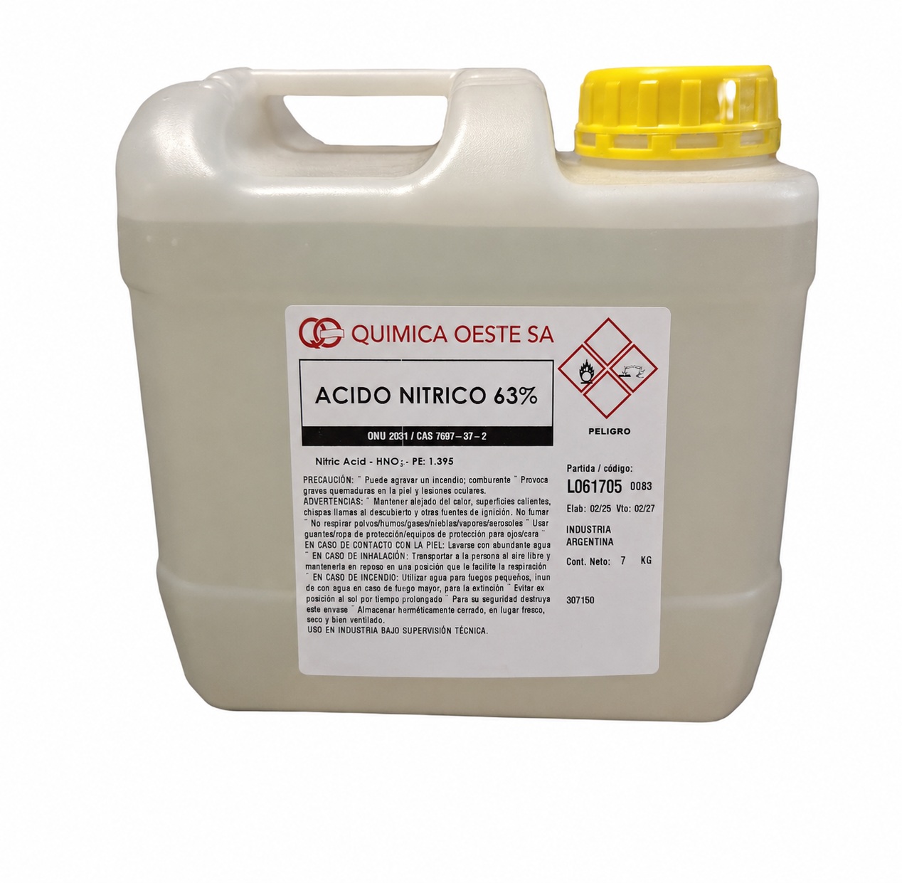 ACIDO NITRICO 63% x 7KG