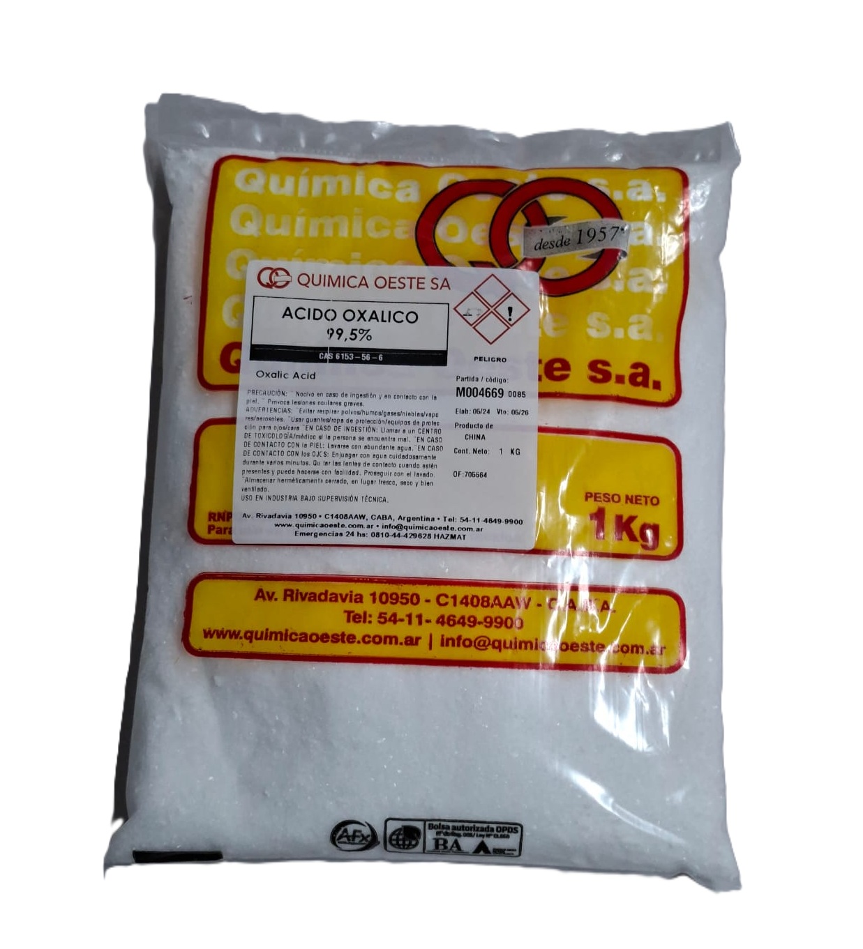 ACIDO OXALICO 99,5% bolsx1KG
