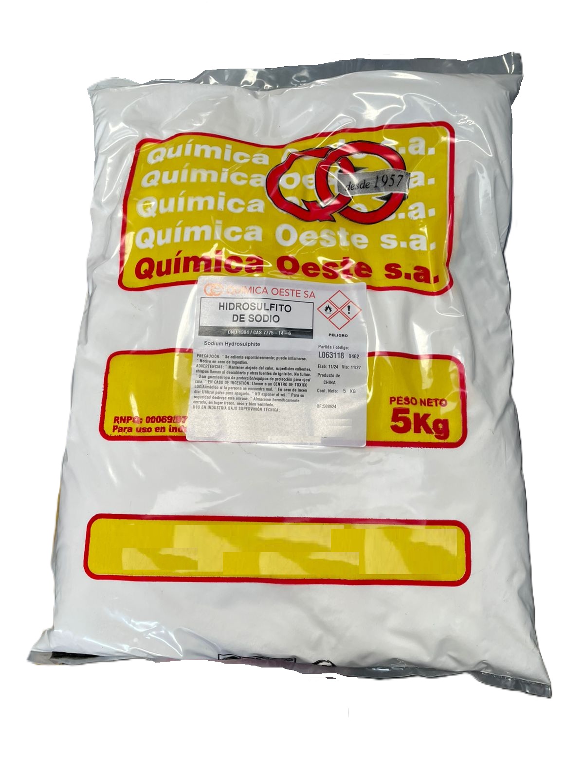 HIDROSULFITO DE SODIO x 5Kg