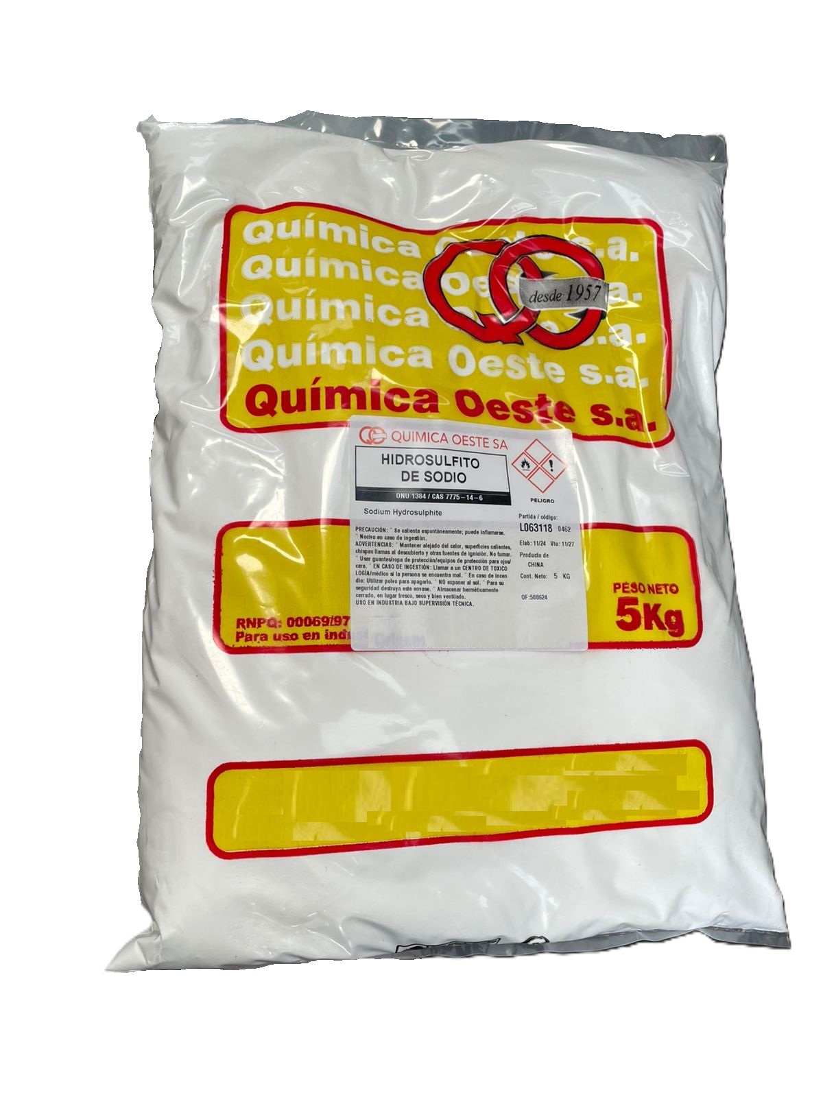 HIDROSULFITO DE SODIO x 5Kg