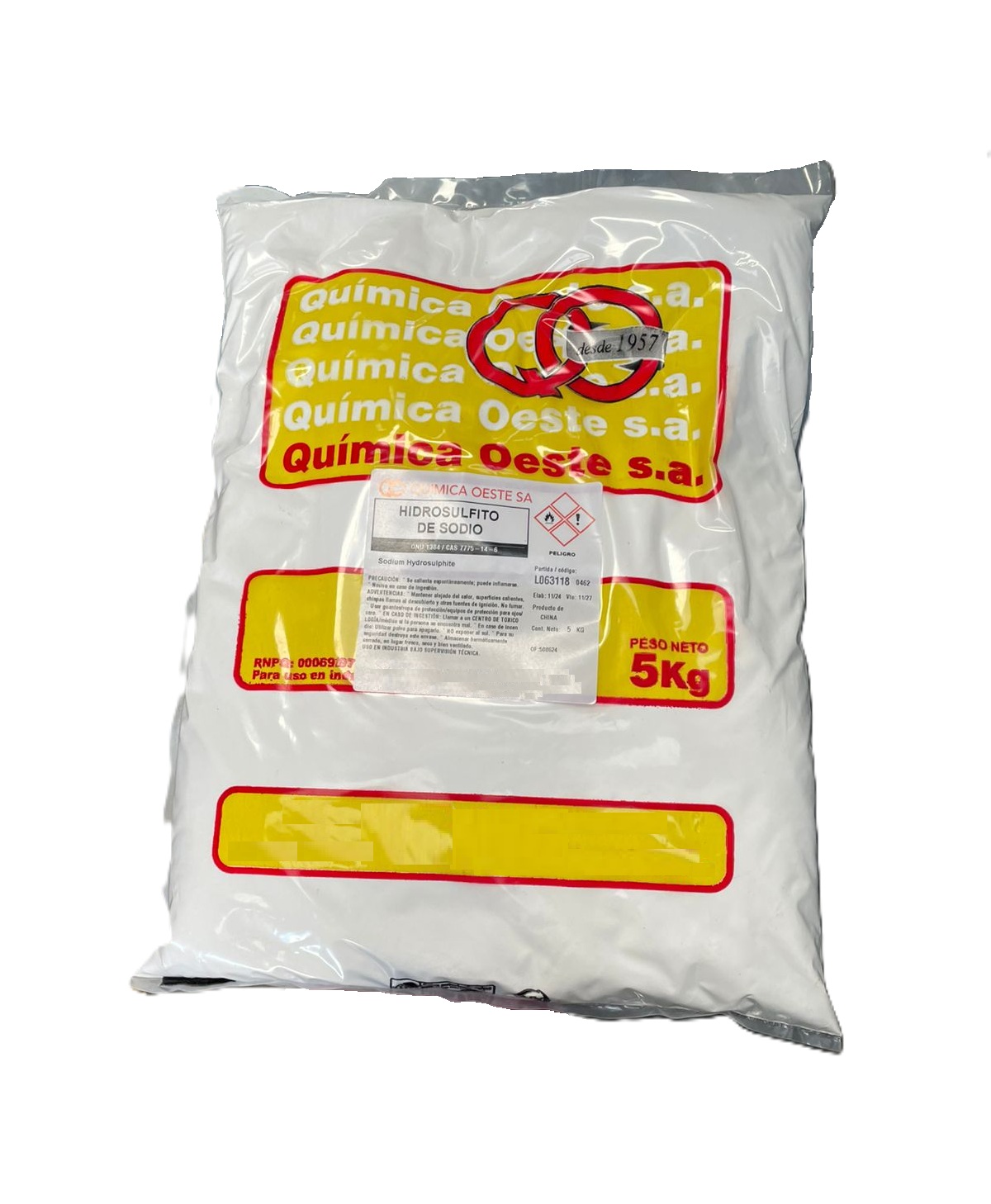 HIDROSULFITO DE SODIO x 5Kg