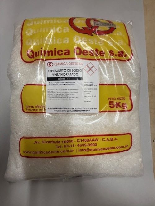 HIPOSULFITO DE SODIO PENTAH bolsx5Kg
