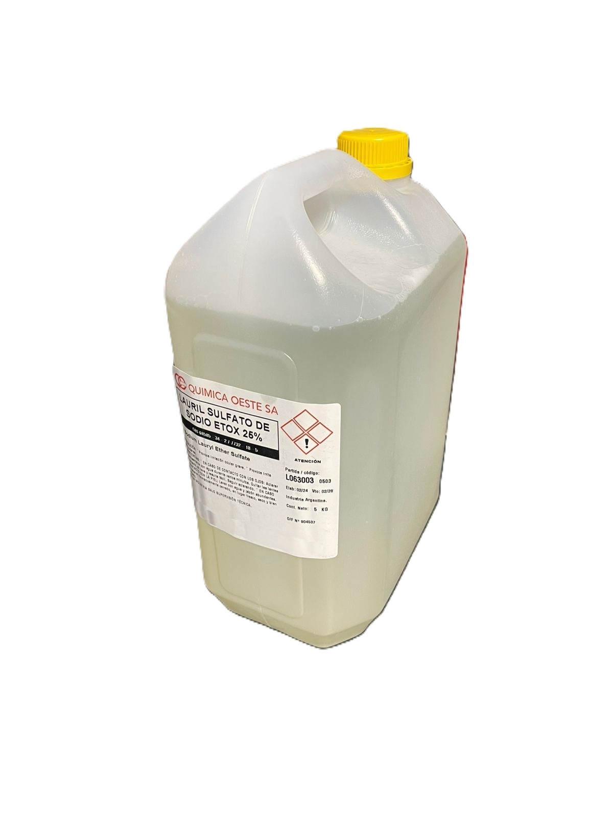 LAURIL SULFATO SODIO ETOX 25%  x 5KG