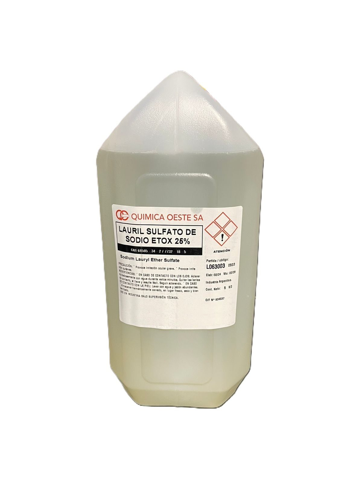 LAURIL SULFATO SODIO ETOX 25%  x 5KG