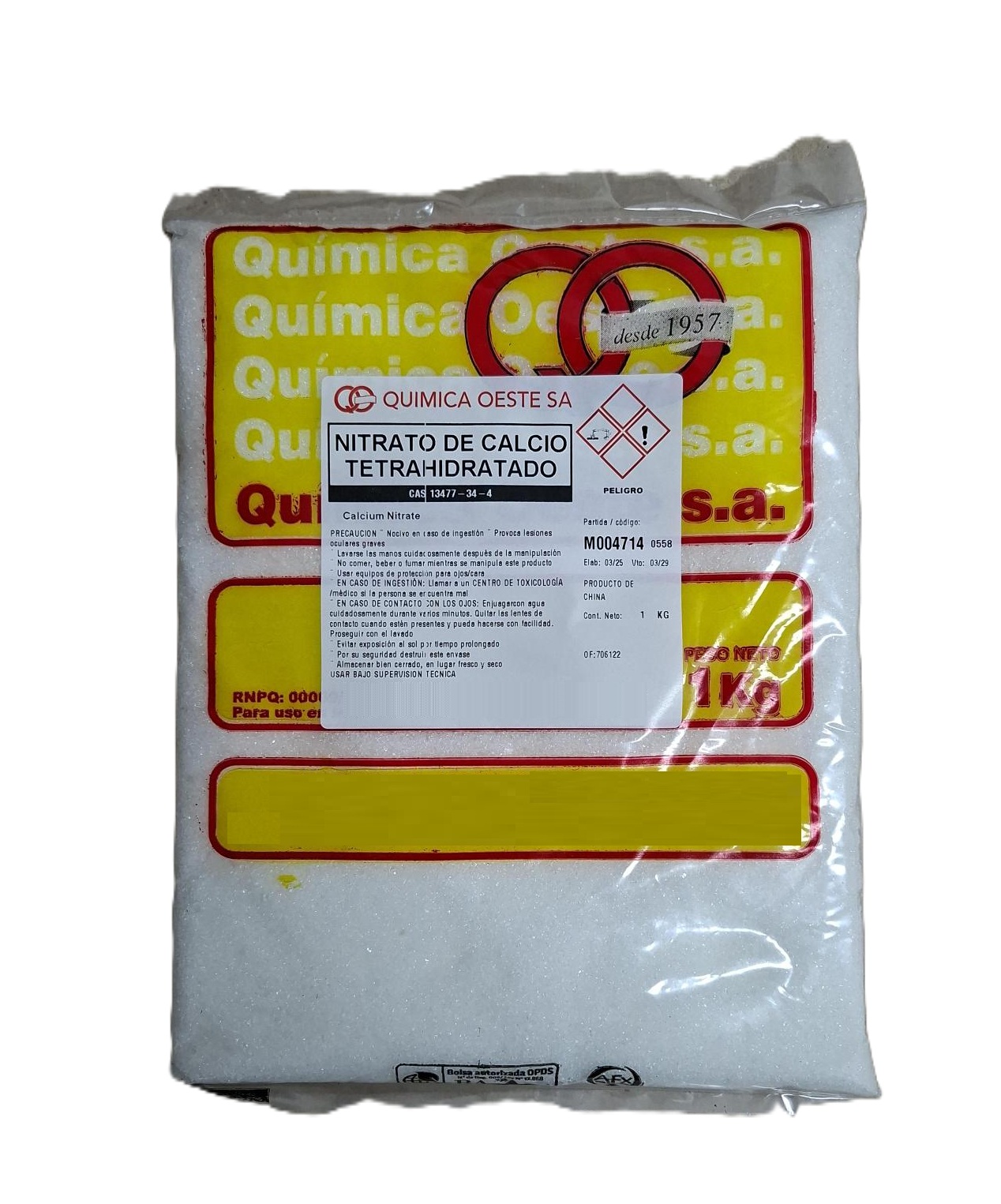 NITRATO DE CALCIO Cristales x 1 Kg