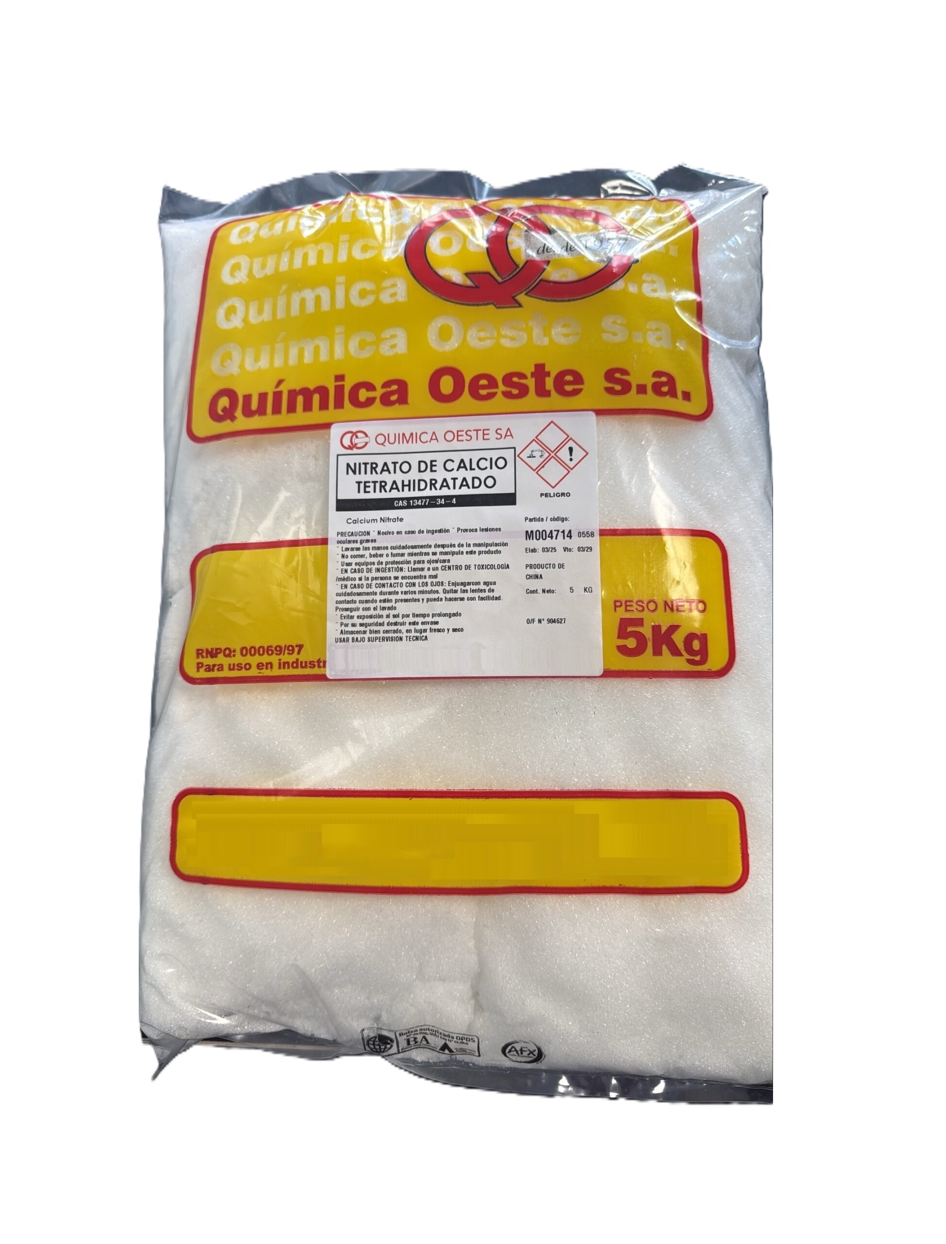 NITRATO DE CALCIO Cristales x 5Kg