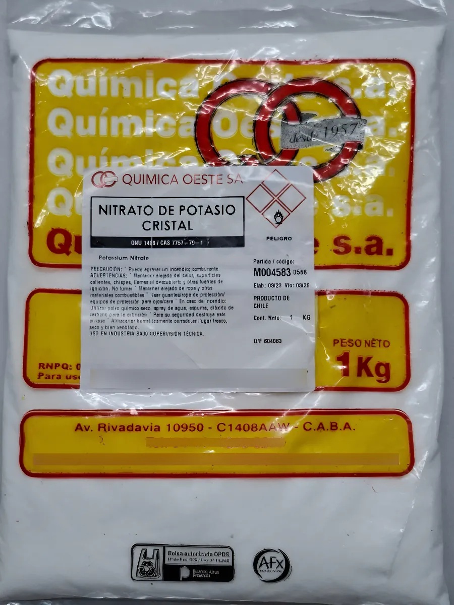 NITRATO DE POTASIO CRISTAL bolsx1KG