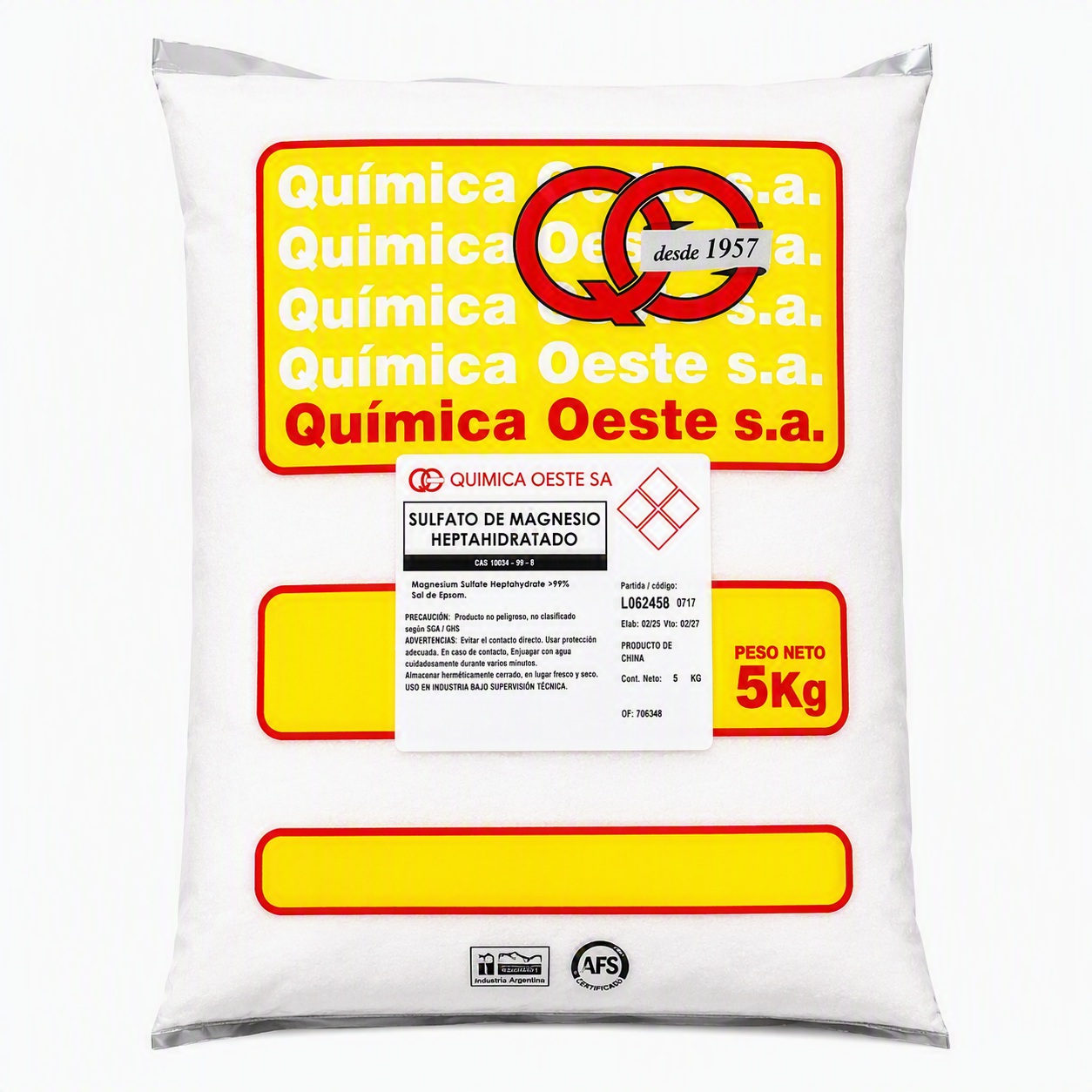 SULFATO DE MAGNESIO HEPTAH x 5KG