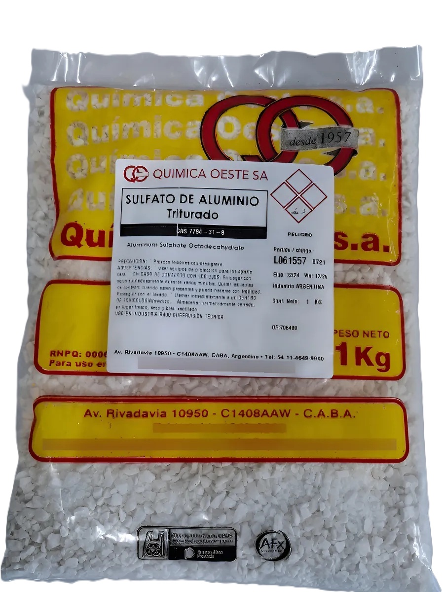 SULFATO DE ALUMINIO Triturado bolsx1Kg