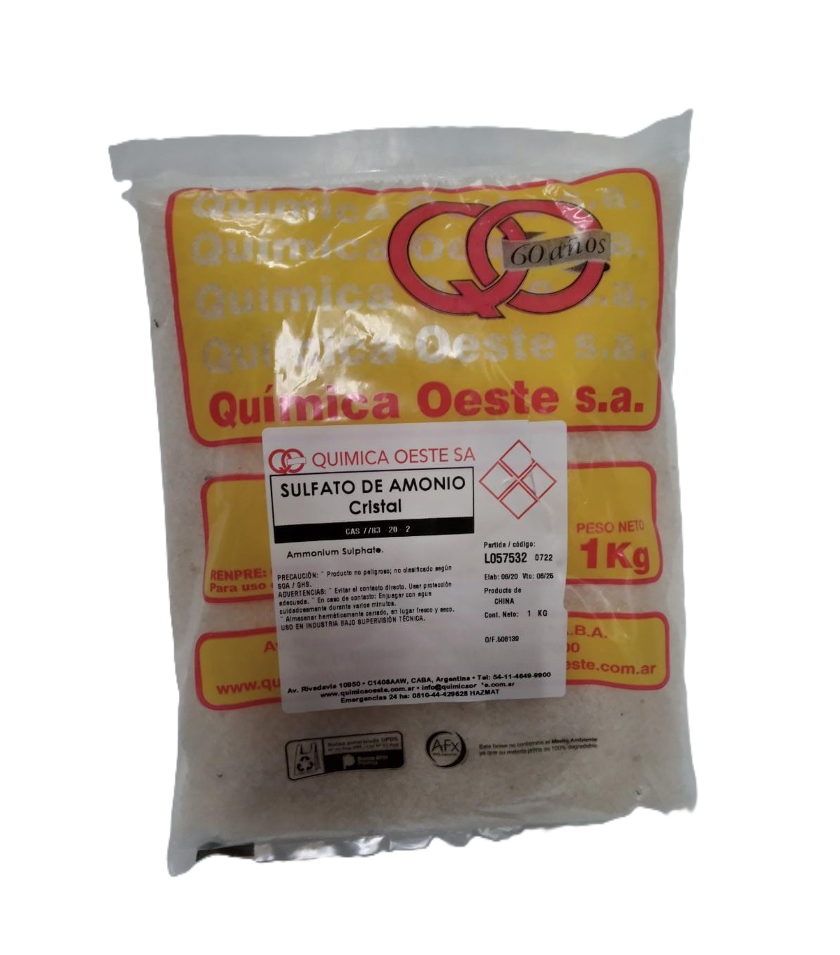 SULFATO DE AMONIO Cristal bolsx1KG