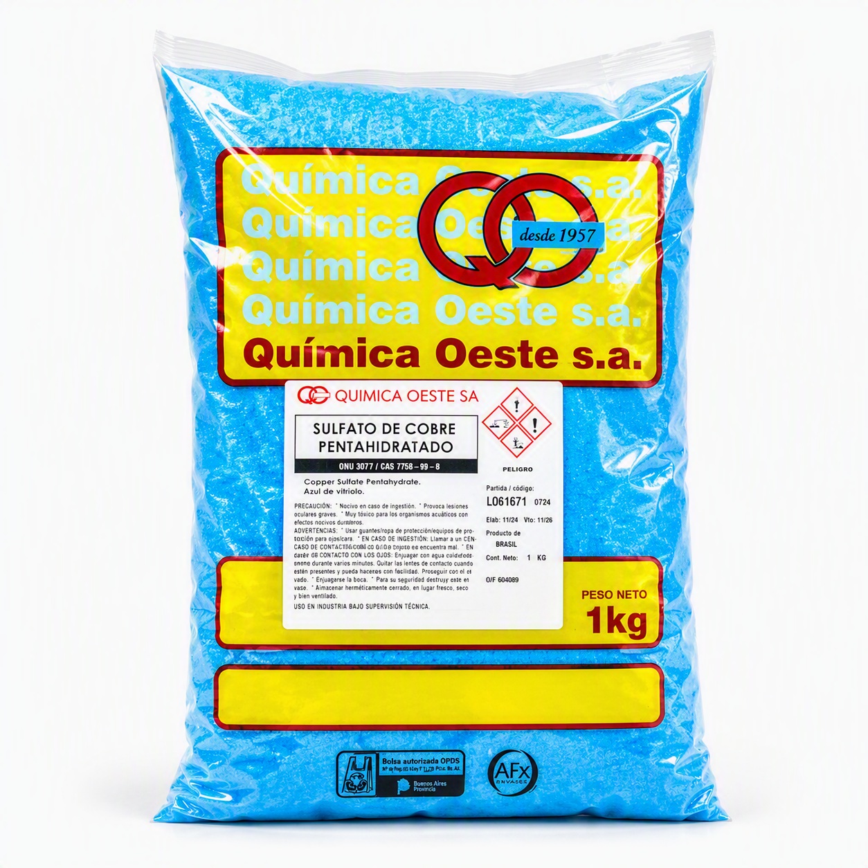 SULFATO DE COBRE PENTAH x 1Kg