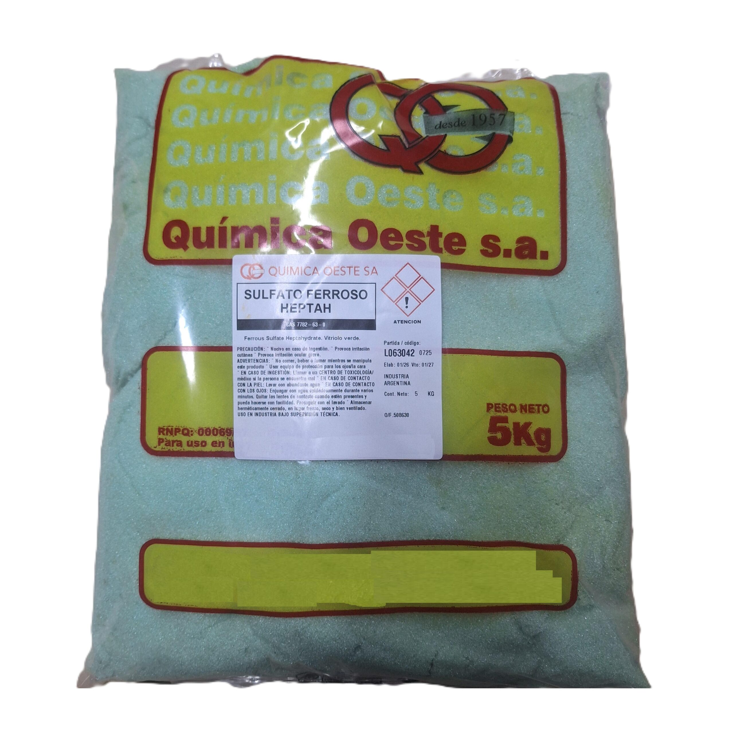 SULFATO FERROSO HEPTAH x 5KG