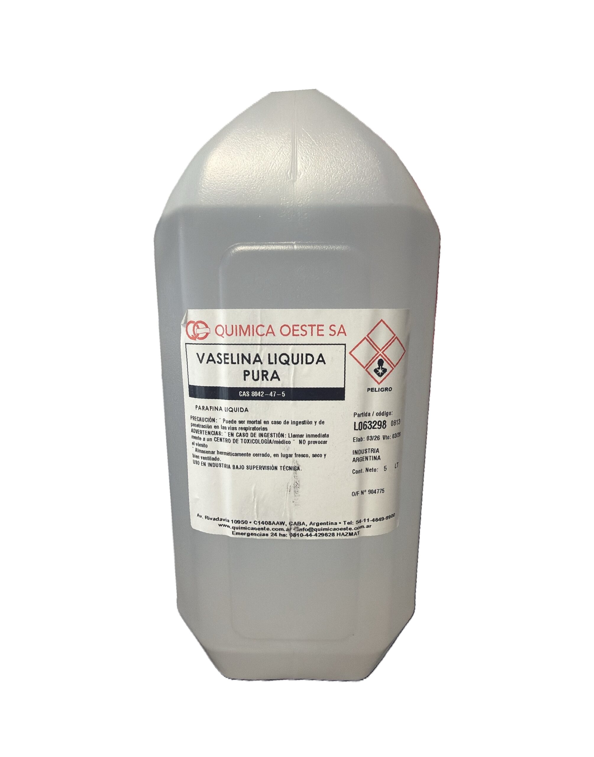 VASELINA LIQUIDA PURA x 5LTS