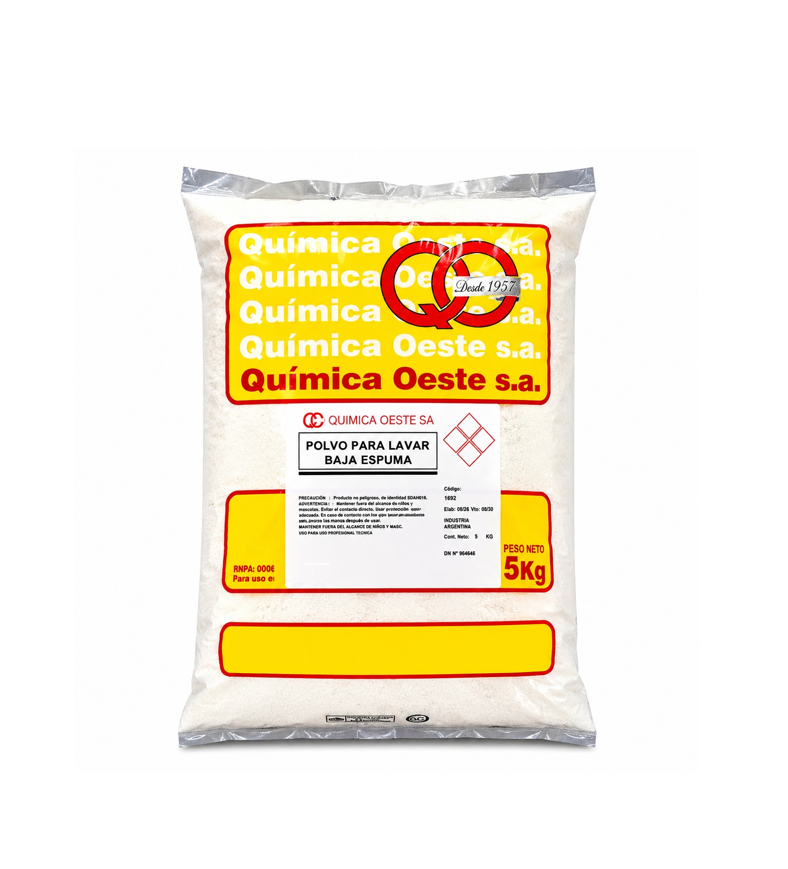 POLVO PARA LAVAR BAJA ESPUMA X 5 KG