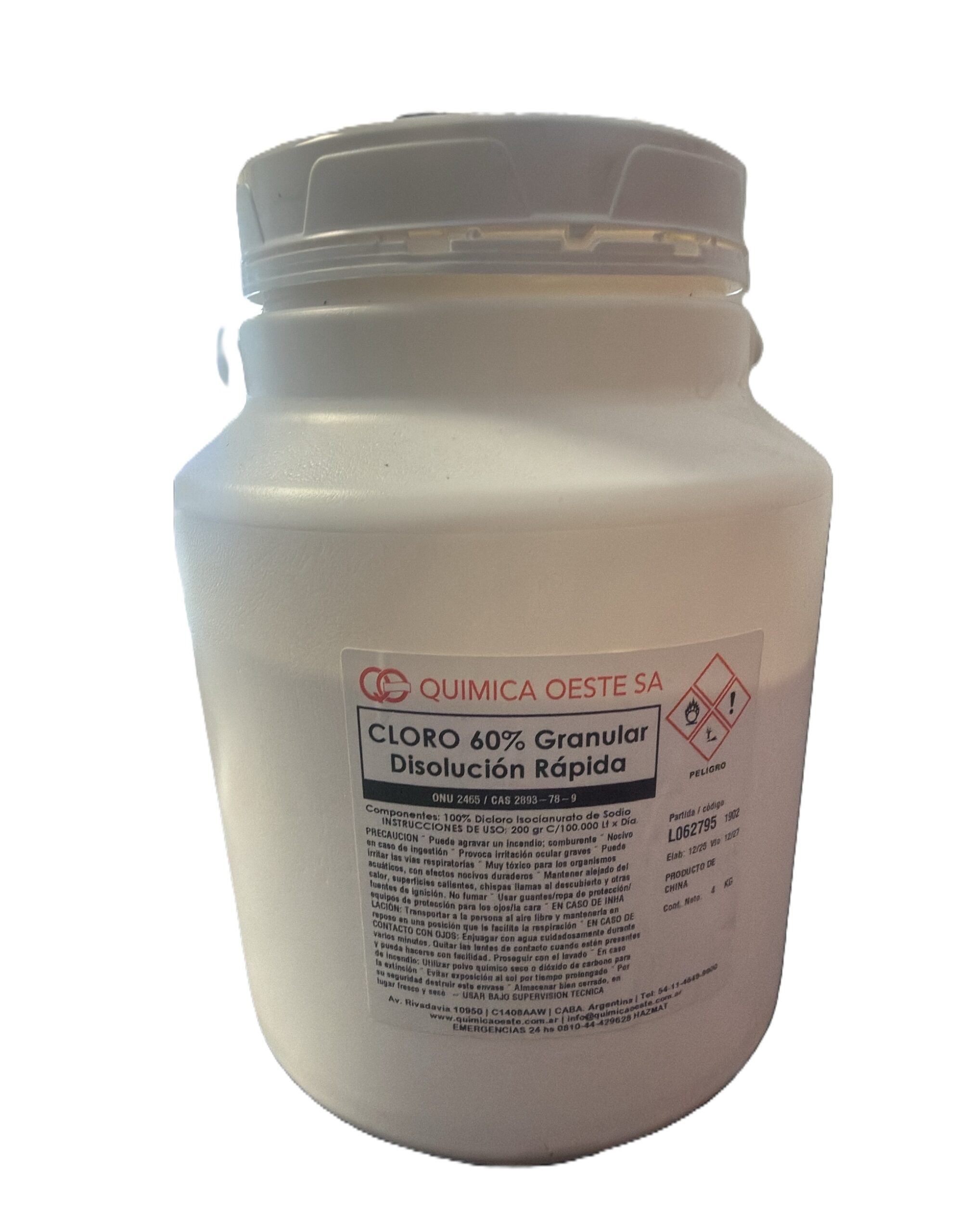 CLORO 60% Granular DIS/RAPIDA x 4kg
