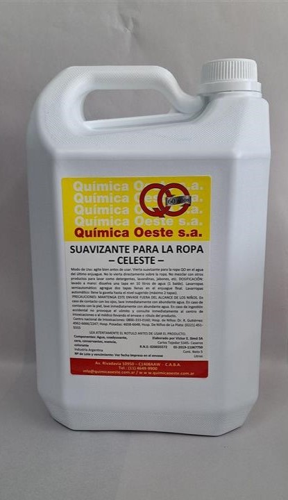 SUAVIZANTE PARA ROPA CELESTE bidox5Lt