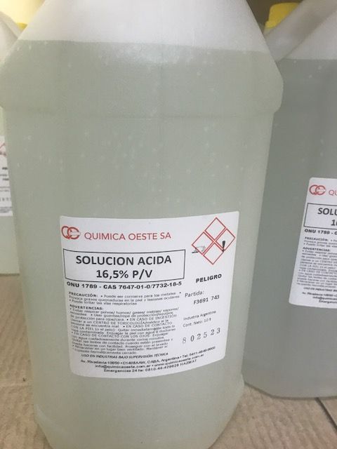 SOLUCION ACIDA 16,5 % P/V x 10LTS