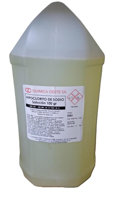 HIPOCLORITO DE SODIO Solución 100 gr x 11KG