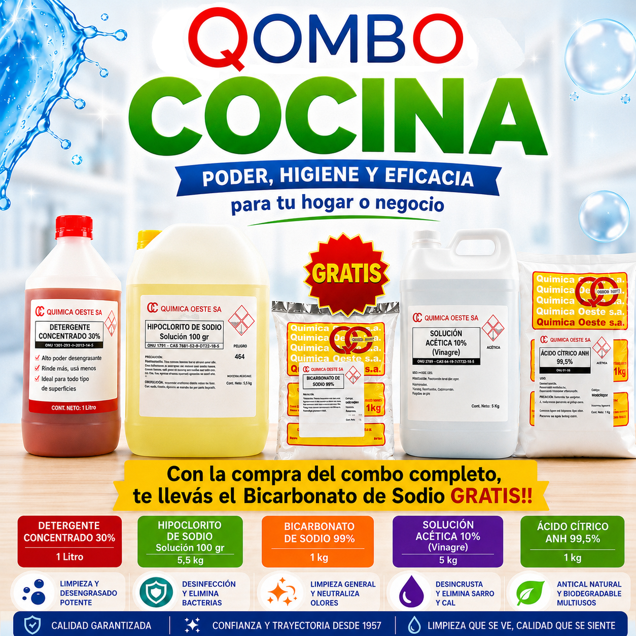 Combo Cocina Detergente + Varios Prod. Bicarbonato Sin Cargo